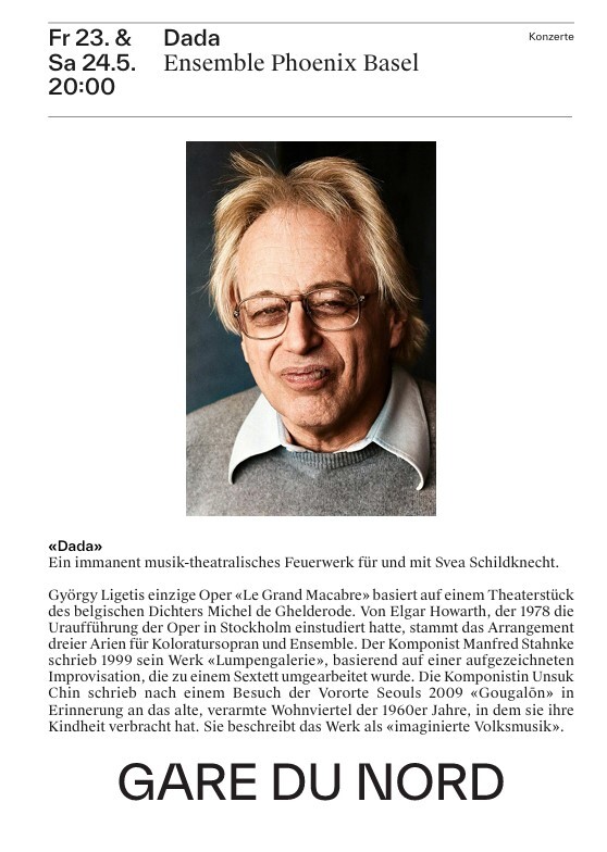 Abendprogram «Dada» – Ensemble Phoenix Basel zum downloaden.